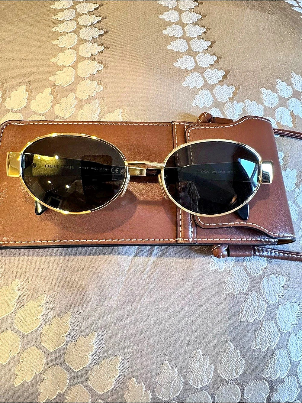Celine Triomphe Metal 01 Sunglasses Gold & Brown